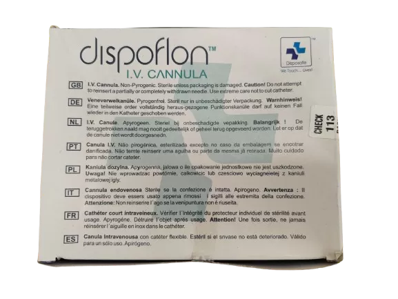 Intravénás kanül Dispoflon 14G 2,1 mm x 45 mm (narancssárga) (100 db/doboz)