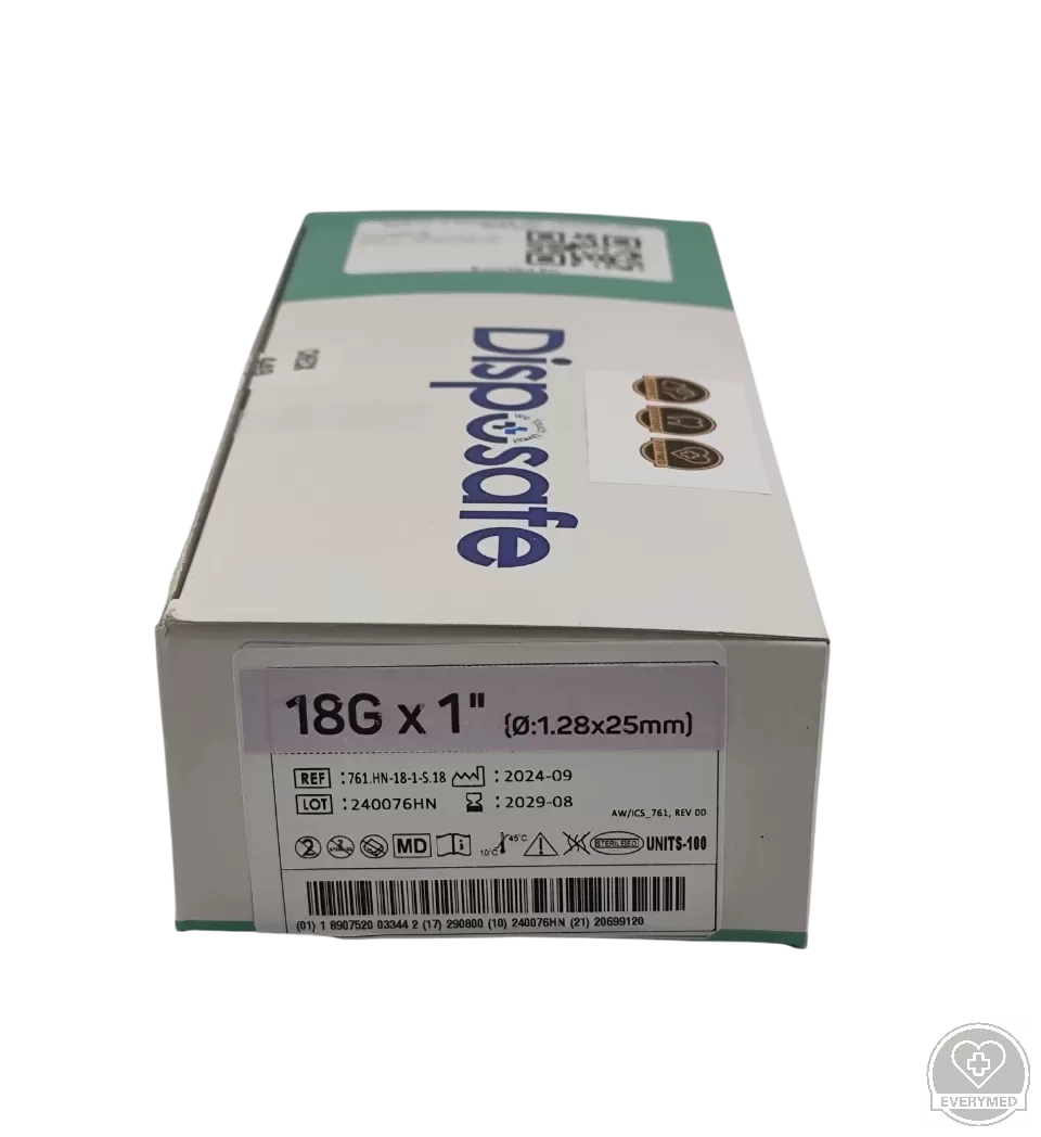 Injekciós tű Dispoprick 18G (rózsaszín)  (100 db/doboz)
