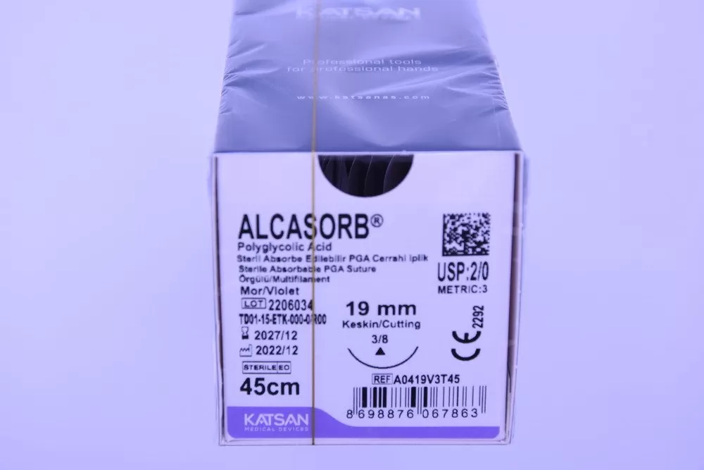 Alcasorb 2/0 45cm 3/8 19mm vágótű