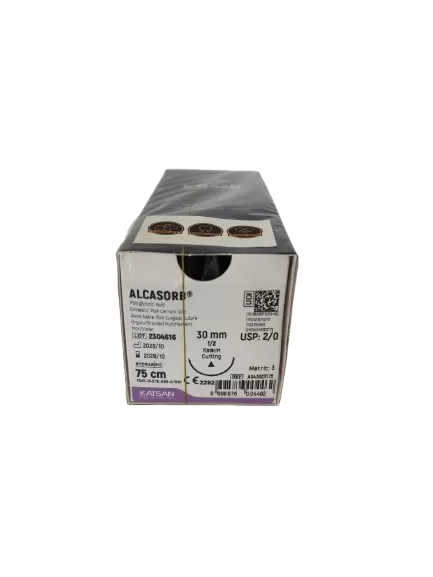 Alcasorb 2/0 75cm 1/2 30mm vágótű