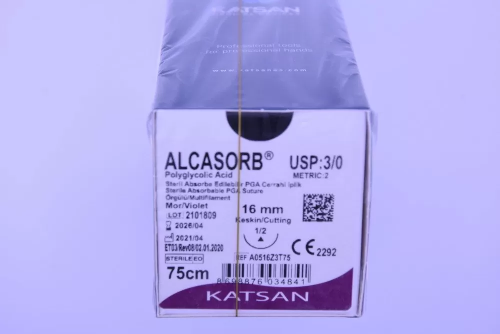 Alcasorb 3/0 75cm 1/2 16mm vágótű