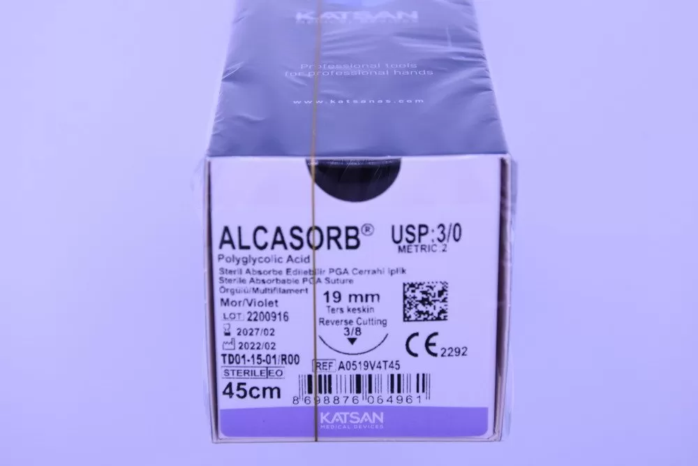 Alcasorb 3/0 45cm 3/8 19mm fordított vágótű