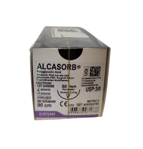 Alcasorb 3/0 90cm 1/2 30mm fordított vágótű