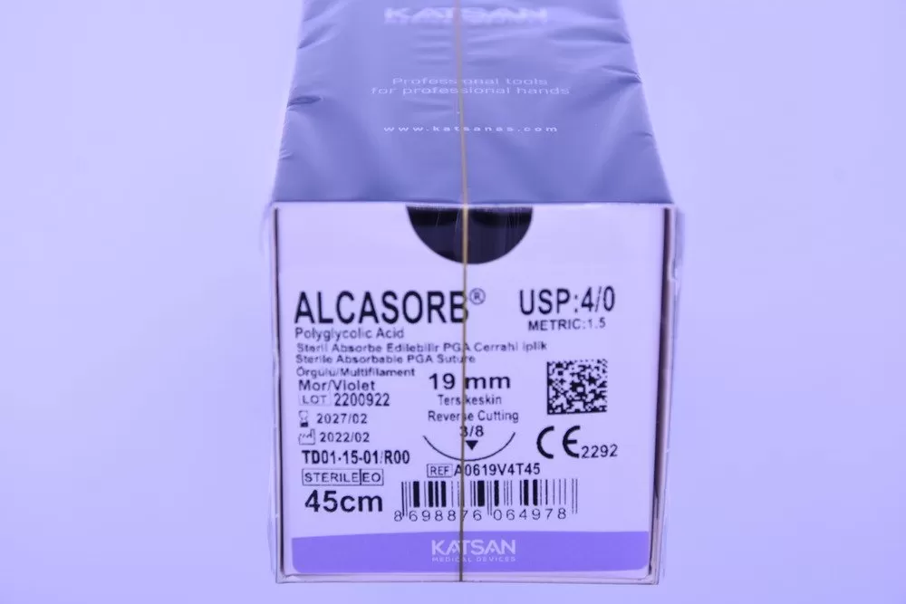 Alcasorb 4/0 45cm 3/8 19mm fordított vágótű
