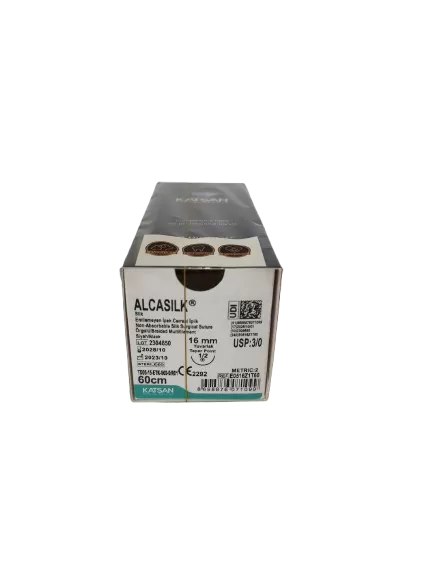 Alcasilk 3/0 60cm 1/2 16mm körtű