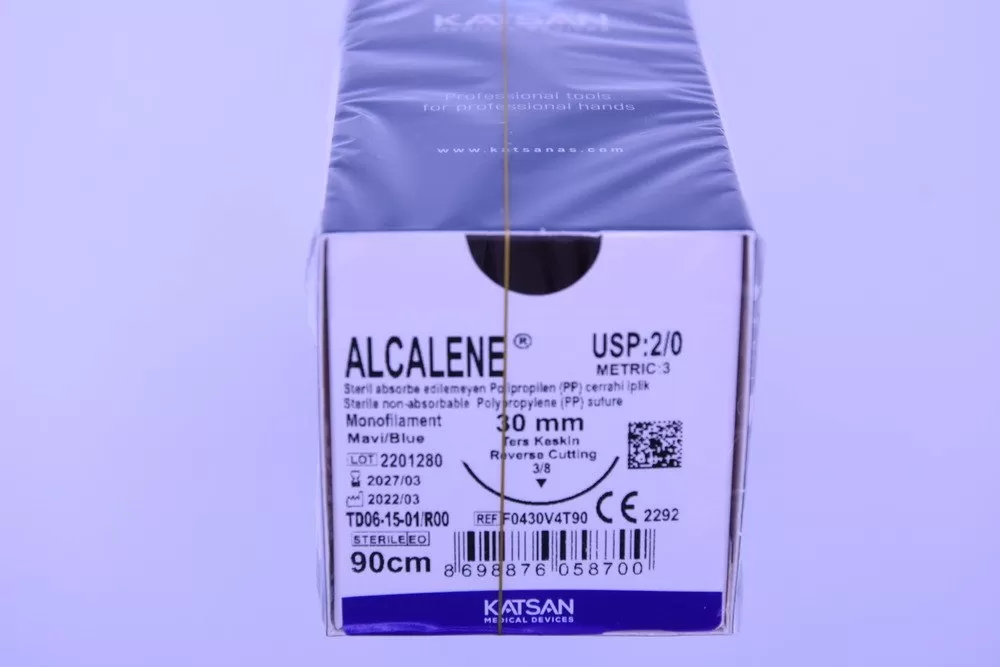 Alcalene 2/0 90cm 3/8 30mm fordított vágótű