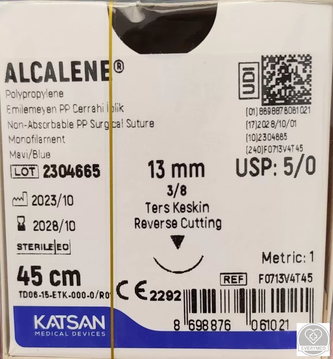 Alcalene 5/0 45cm 3/8 13mm fordított vágótű
