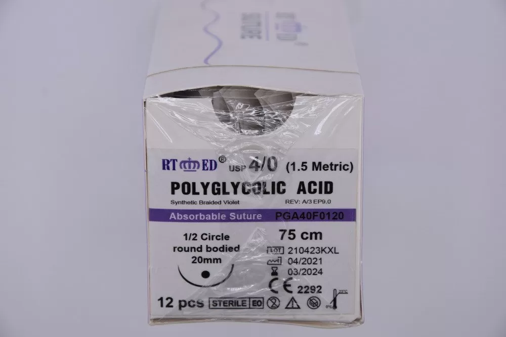Polyglycolic Acid 4/0 75cm 1/2 20mm körtű