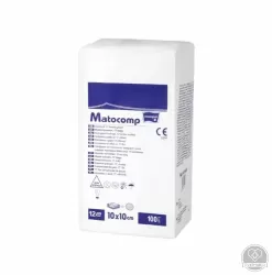 Matocomp mull-lap 12R hajtogatott, 10 cm x 10 cm (100 db/csomag, 10 csomag/karton)