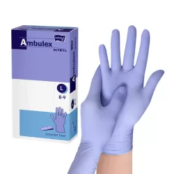 Ambulex nitril púdermentes kesztyű, lila L (100 db/csomag, 10 csomag/karton)