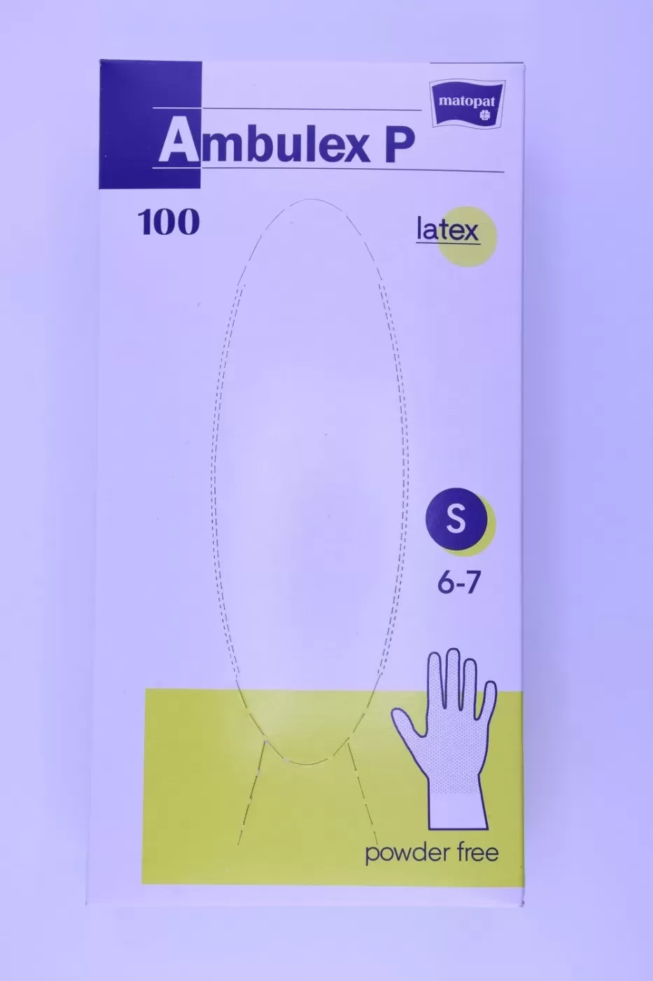 Ambulex latex púdermentes vizsgáló kesztyű S (100 db/csomag, 10 csomag/karton)