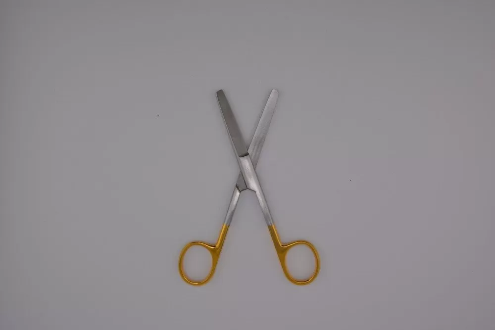 TC Standard olló aranyozott, tompa/tompa, egyenes 14,5 cm