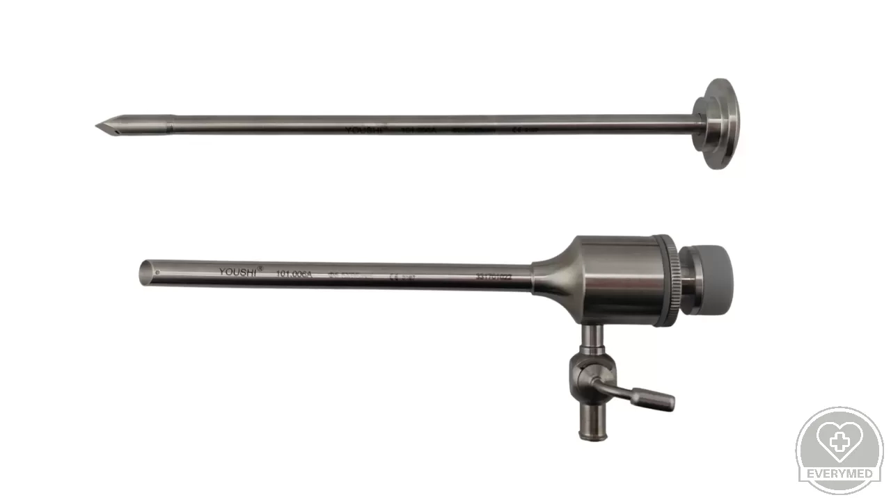Laparoszkópos Trokár szett, gumi szelepes, piramis hegyű,  5,5 mm x 95 mm