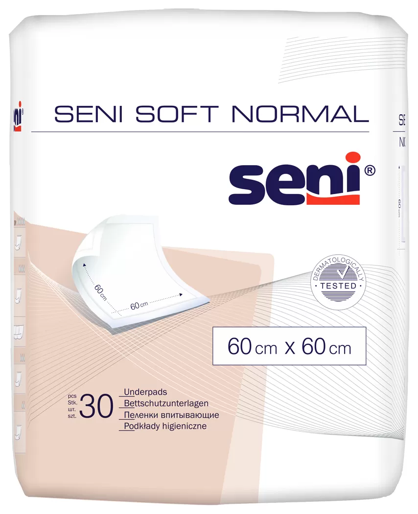 Seni soft normal betegalátét 60 cm x 60 cm (30 db/csomag, 4 csomag/karton)