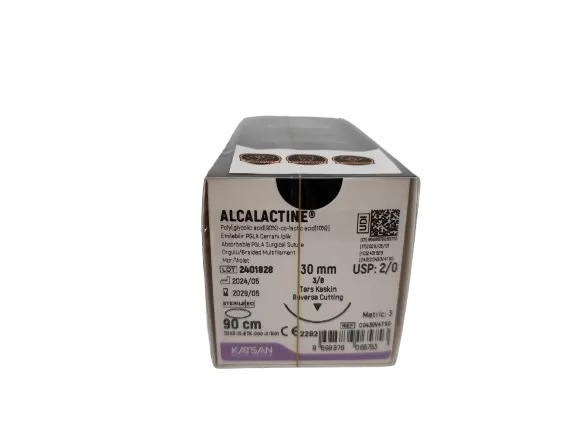 Alcalactine varróanyag 2/0 90 cm 3/8 30 mm fordított vágótű