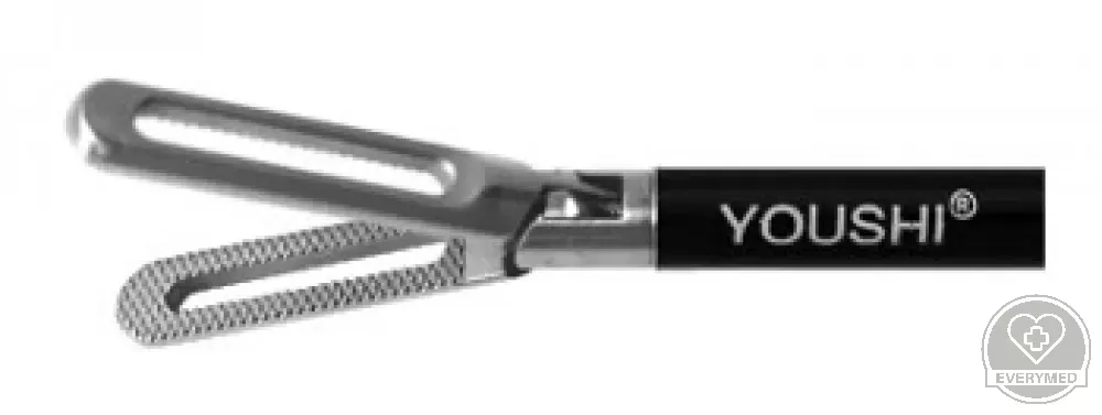 Laparoszkópos Atraumatikus ablakos fogó betét, 22 mm vastag pofa, 5 mm x 330 mm