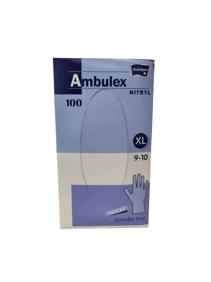 Ambulex nitril púdermentes kesztyű, lila XL (100 db/csomag, 10 csomag/karton)