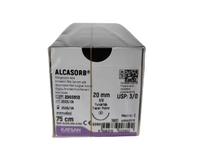 Alcasorb 3/0 75 cm 1/2 20 mm körtű