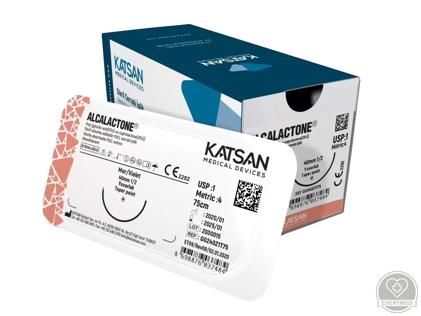 Alcalactone 2/0 90 cm 3/8 16 mm fordított vágótű