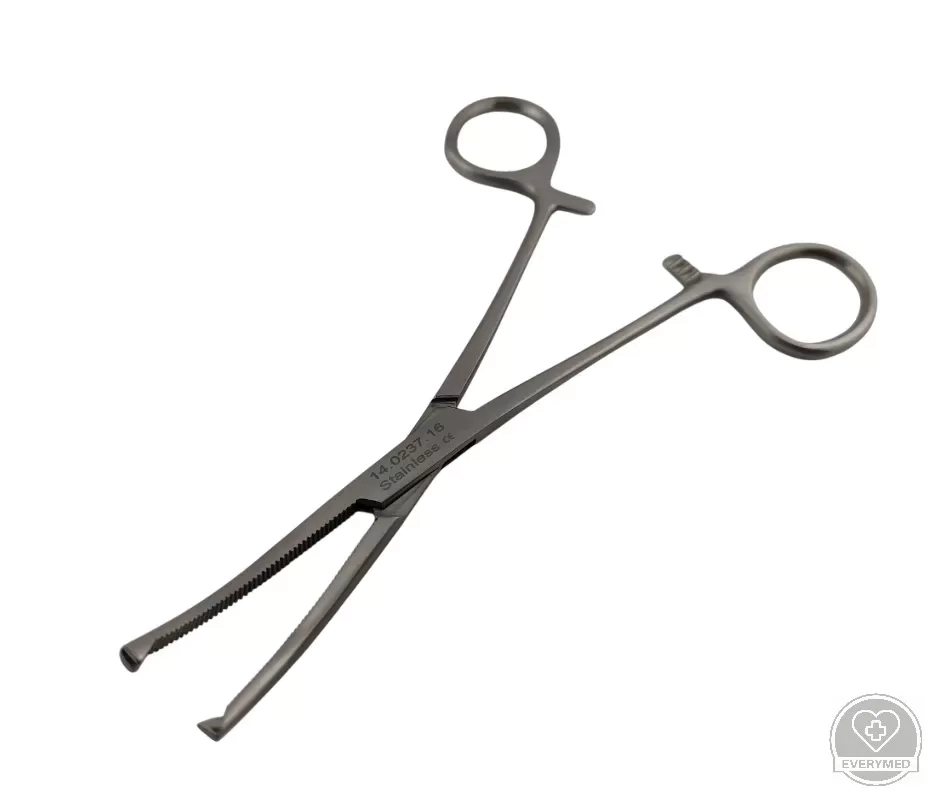 Kocher Delicate érfogó, 1x2 fogú, hajlított 16 cm