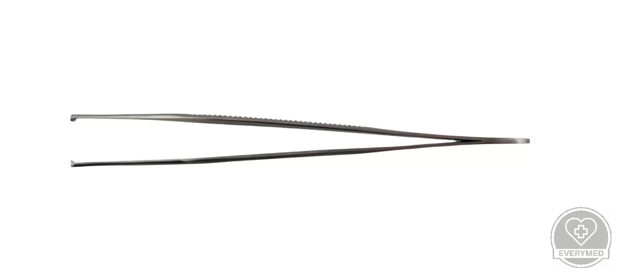Micro Adson csipesz, 1x2 fogú, egyenes 12 cm, csúcs 1,0 mm