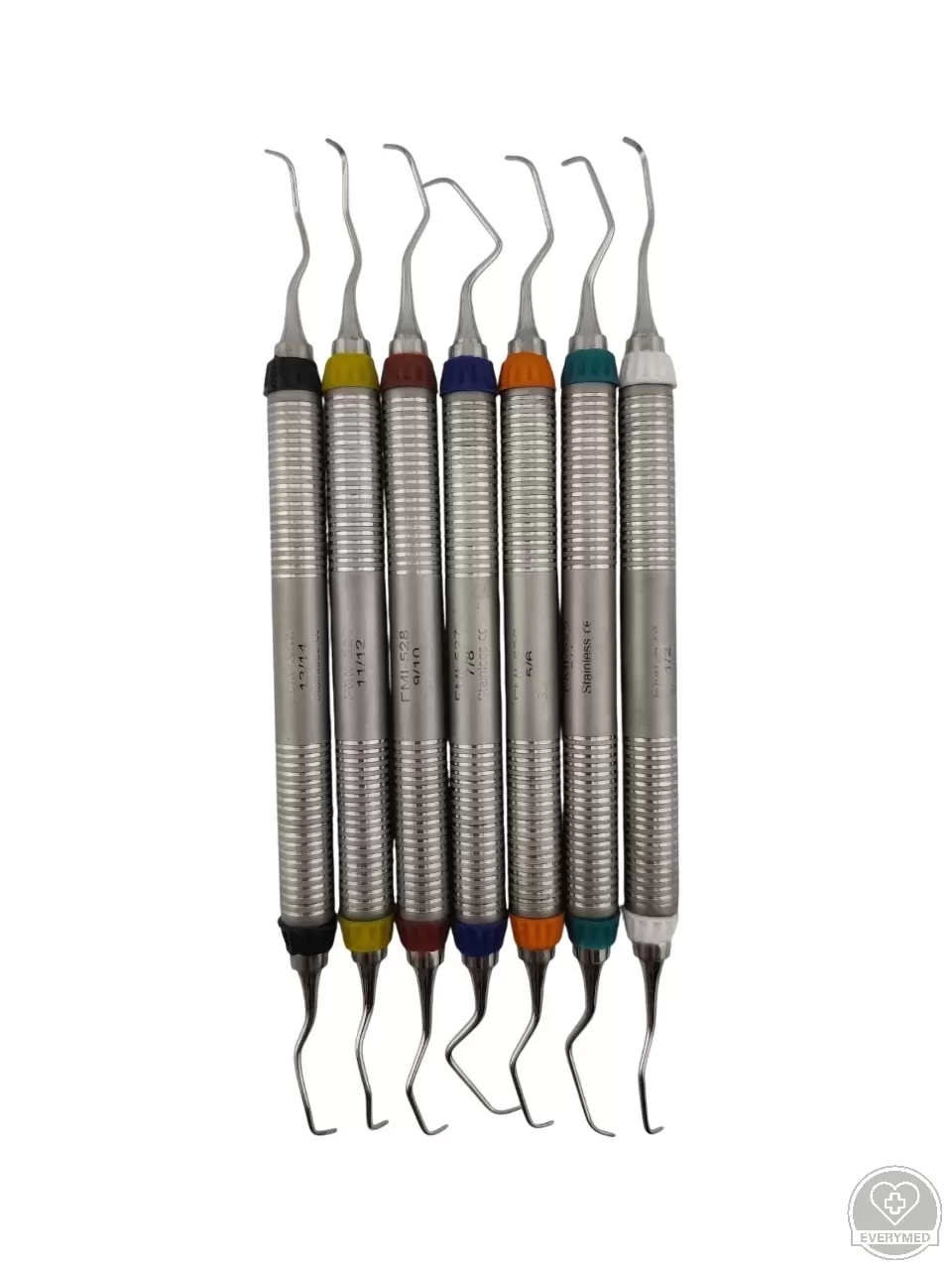 Gracey küret készlet, 7 darabos üreges nyelű