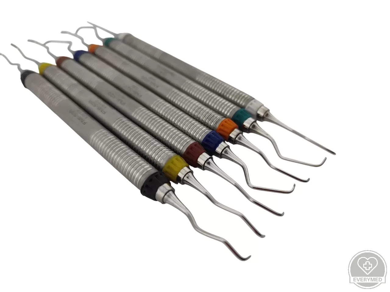 Gracey küret készlet, 7 darabos üreges nyelű