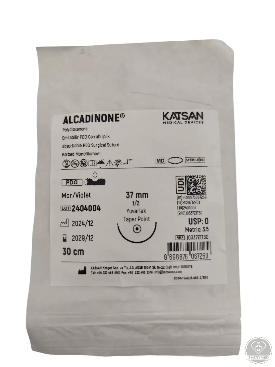 Alcadinone önzáró fonal 0 30 cm 1/2 37 mm körtű
