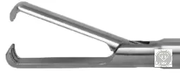 Laparoszkópos Megragadó fogó, egyik pofa fix, racsnis fém markolat, 10 mm x 330 mm