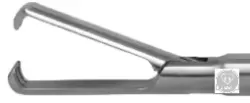Laparoszkópos Megragadó fogó, egyik pofa fix, racsnis fém markolat, 10 mm x 330 mm