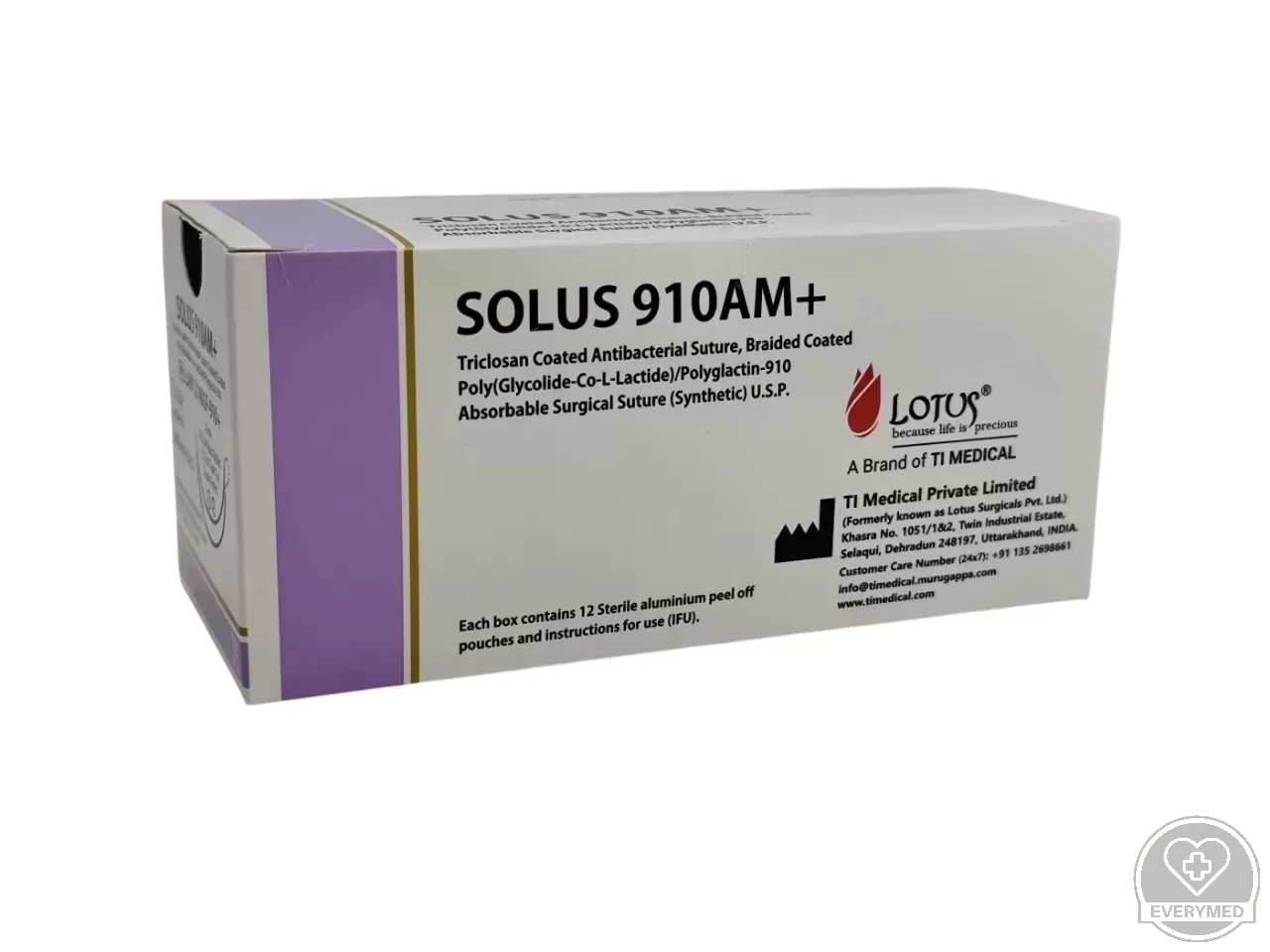 Lotus Solus varróanyag antibakteriális bevonattal, 3/0 75 cm 1/2 26 mm körtű