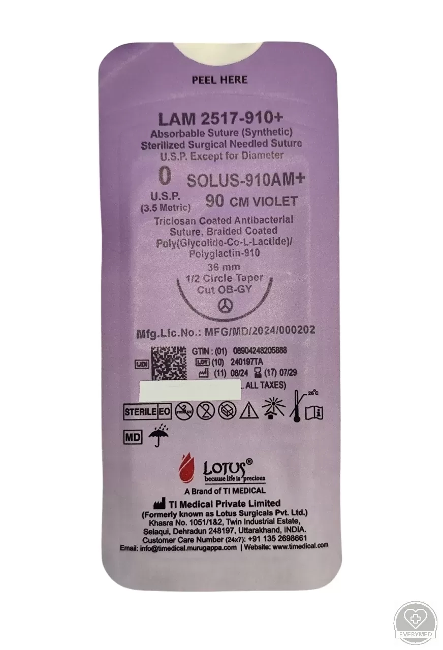 Lotus Solus varróanyag antibakteriális bevonattal, 0 90 cm 1/2 36 mm trokár tű
