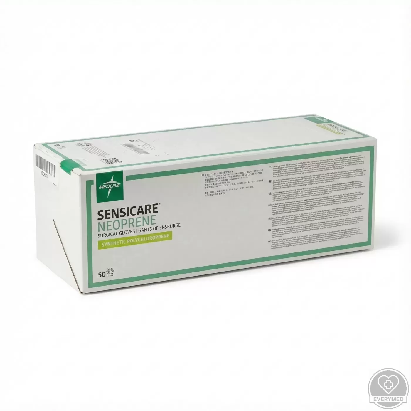 Medline Sensicare Neoprene szintetikus polychloroprene sebészeti kesztyű,  6.5, ( 50 db /csomag, 10 csomag/karton)