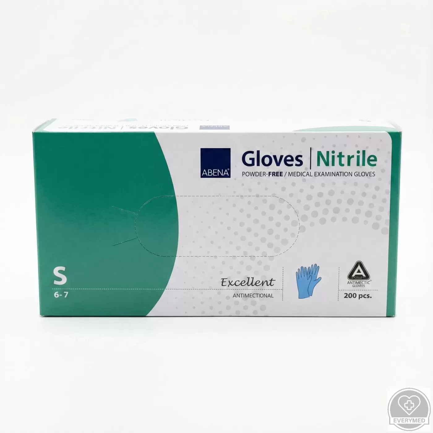 ABENA nitril púdermentes vizsgáló kesztyű, kék, S (200 db/csomag, 10 csomag/karton)