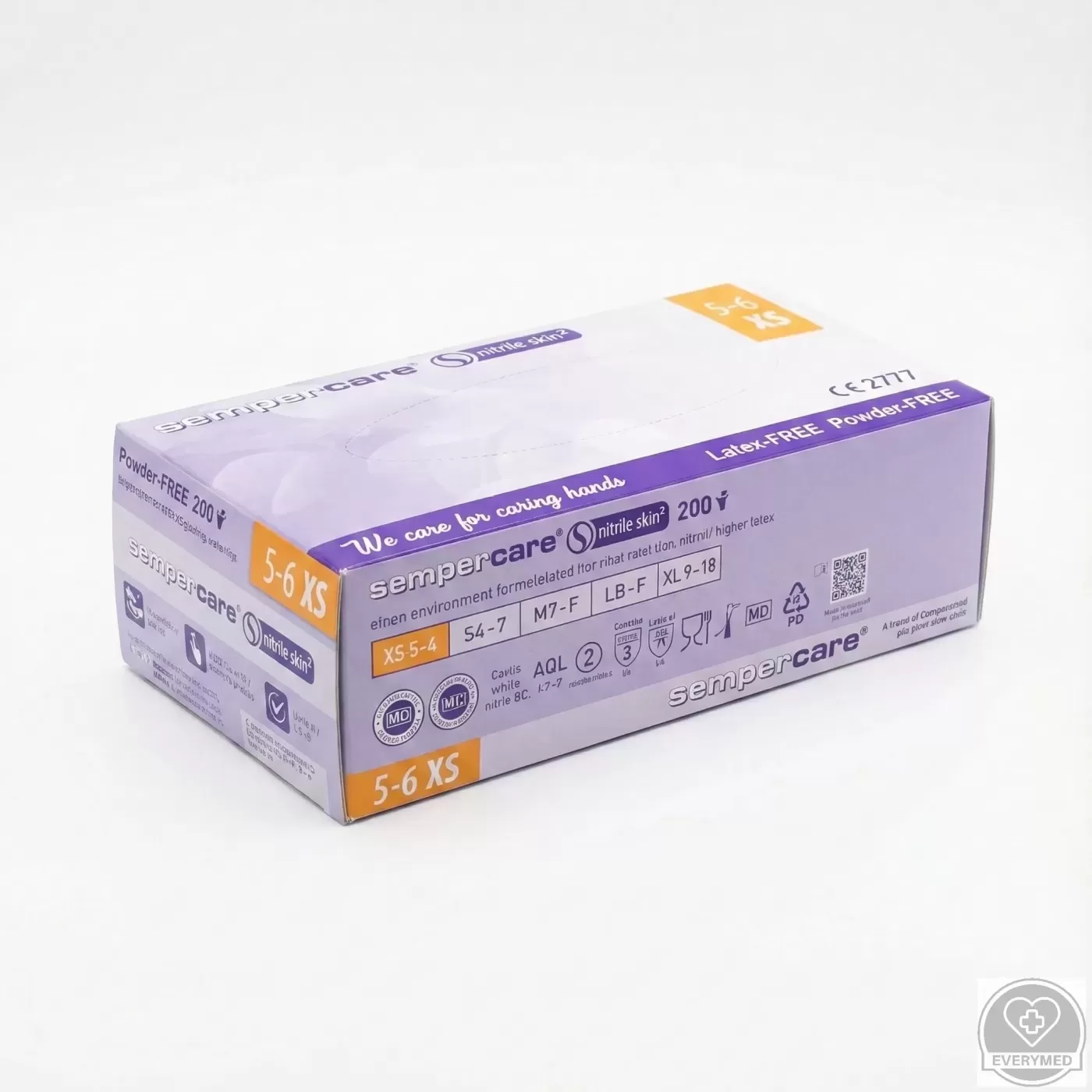 Sempercare nitril púdermentes vizsgáló kesztyű, kék, XS (200 db/csomag, 10 csomag/karton)