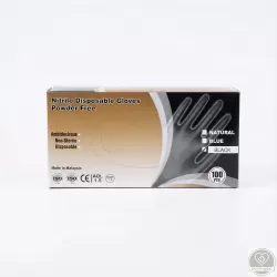 Nitril púdermentes vizsgáló kesztyű, fekete, L, (100 db/csomag, 10 csomag/karton)