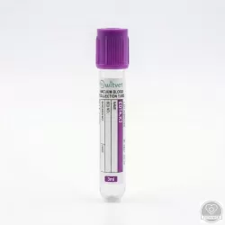 EDTA.K3‑szal adalékolt, vákuumozott vérvételi cső (lila)