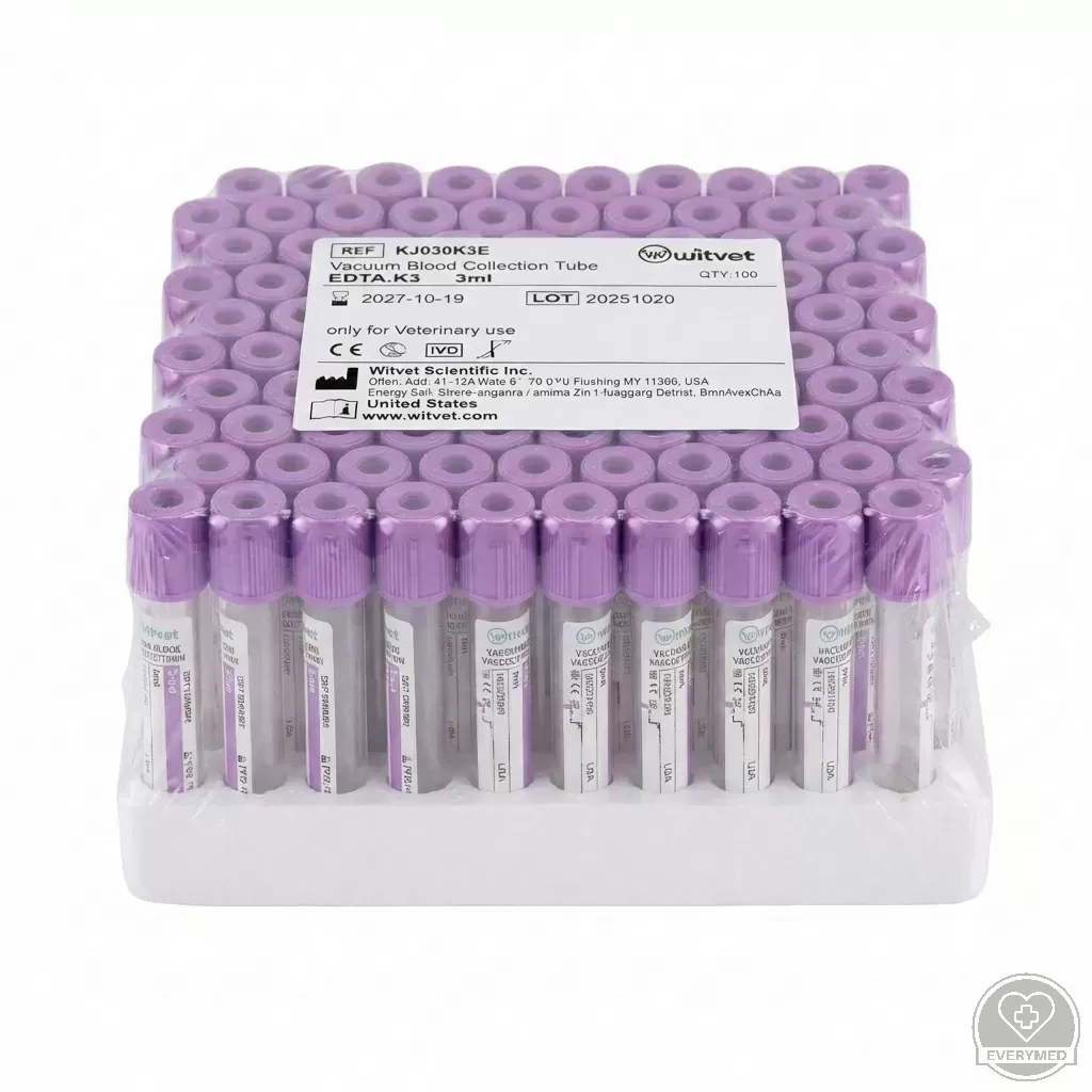 EDTA.K3‑szal adalékolt, vákuumozott vérvételi cső (lila)