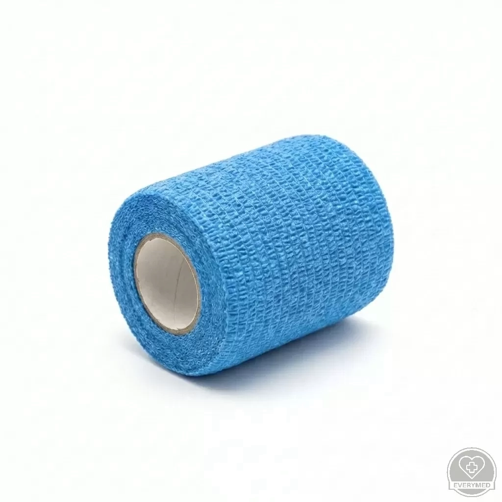 Öntapadós rugalmas kötszer, világoskék, 10 cm x 4,5 m, 12 db