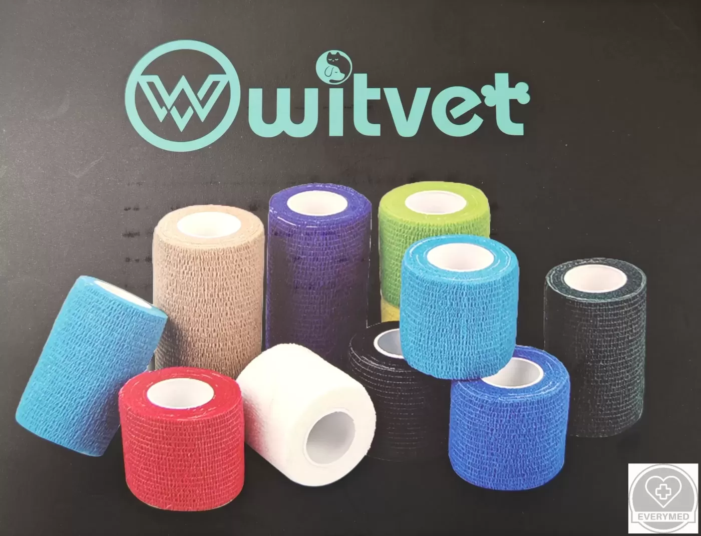 Öntapadós rugalmas kötszer, zöld, 5 cm x 4,5 m, 12 db