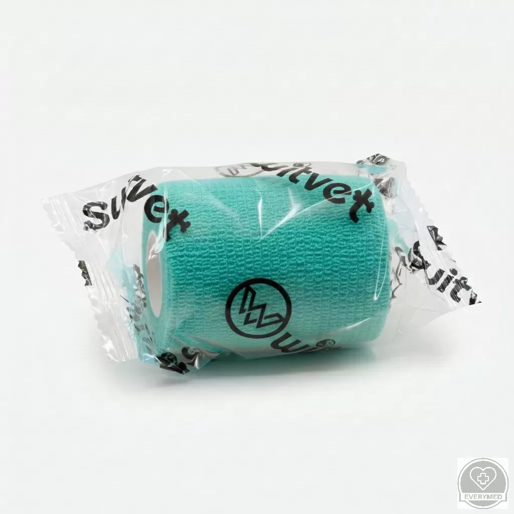 Öntapadós rugalmas kötszer, zöld, 7,5 cm x 4,5 m, 12 db