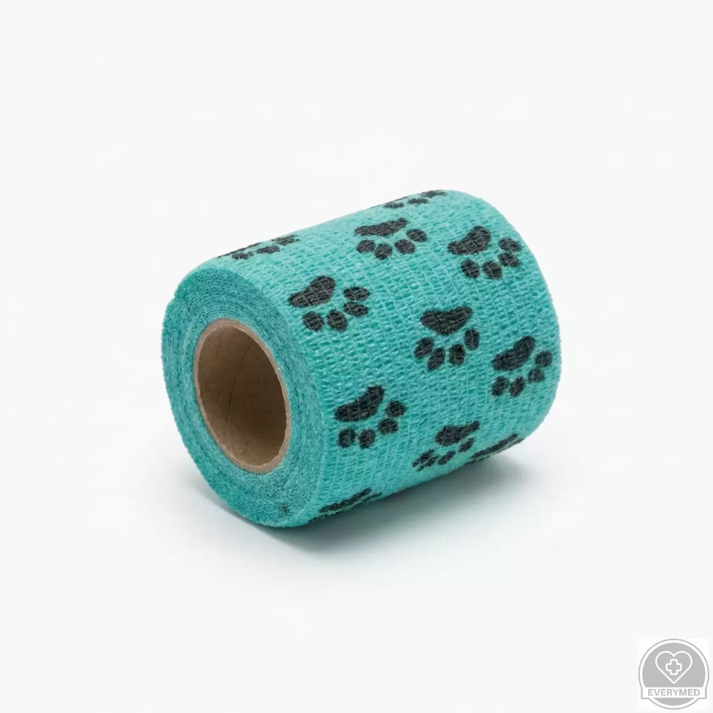 Öntapadós rugalmas kötszer, zöld mancs mintás, 7,5 cm x 4,5 m, 12 db