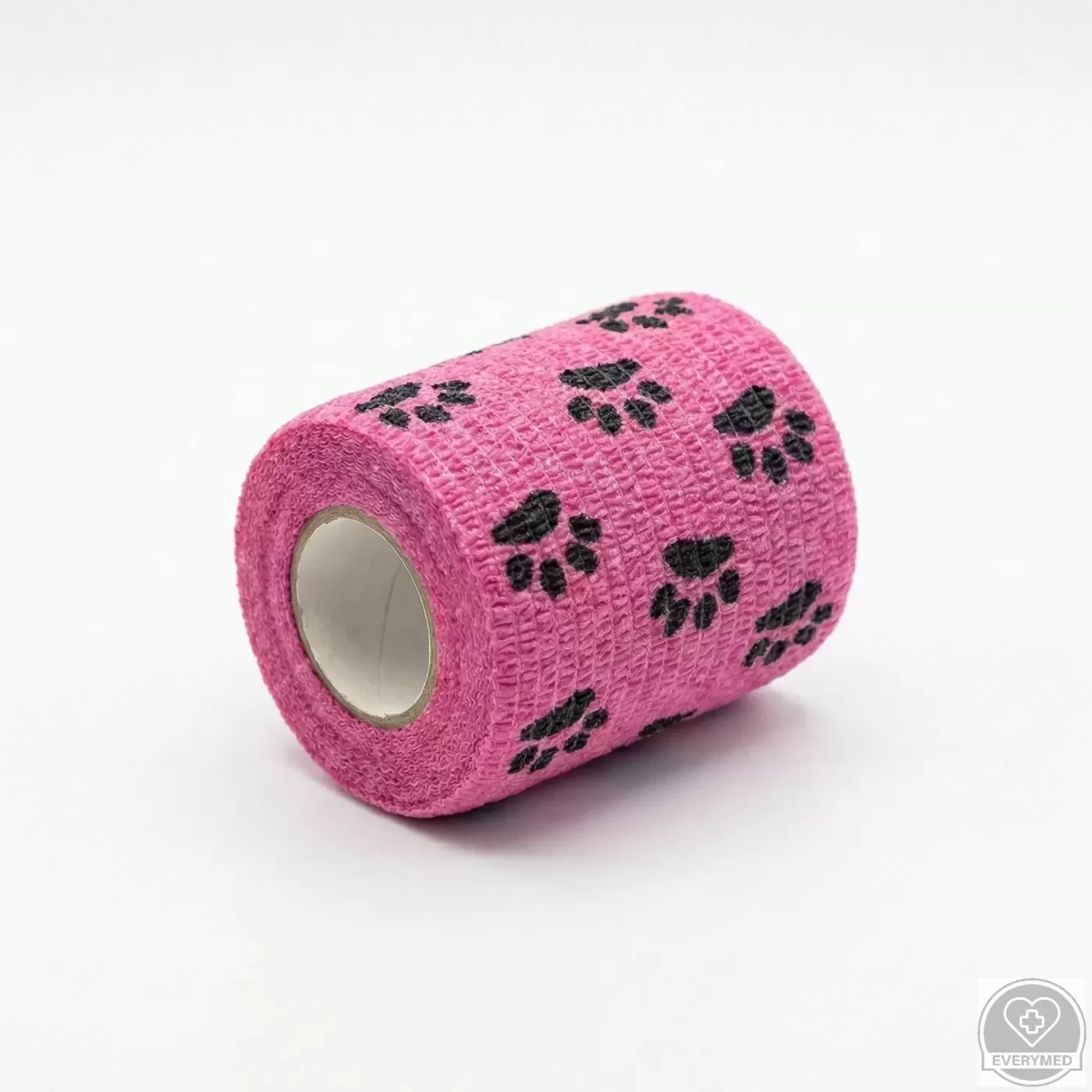 Öntapadós rugalmas kötszer, rózsaszín mancs mintás, 5 cm x 4,5 m, 12 db