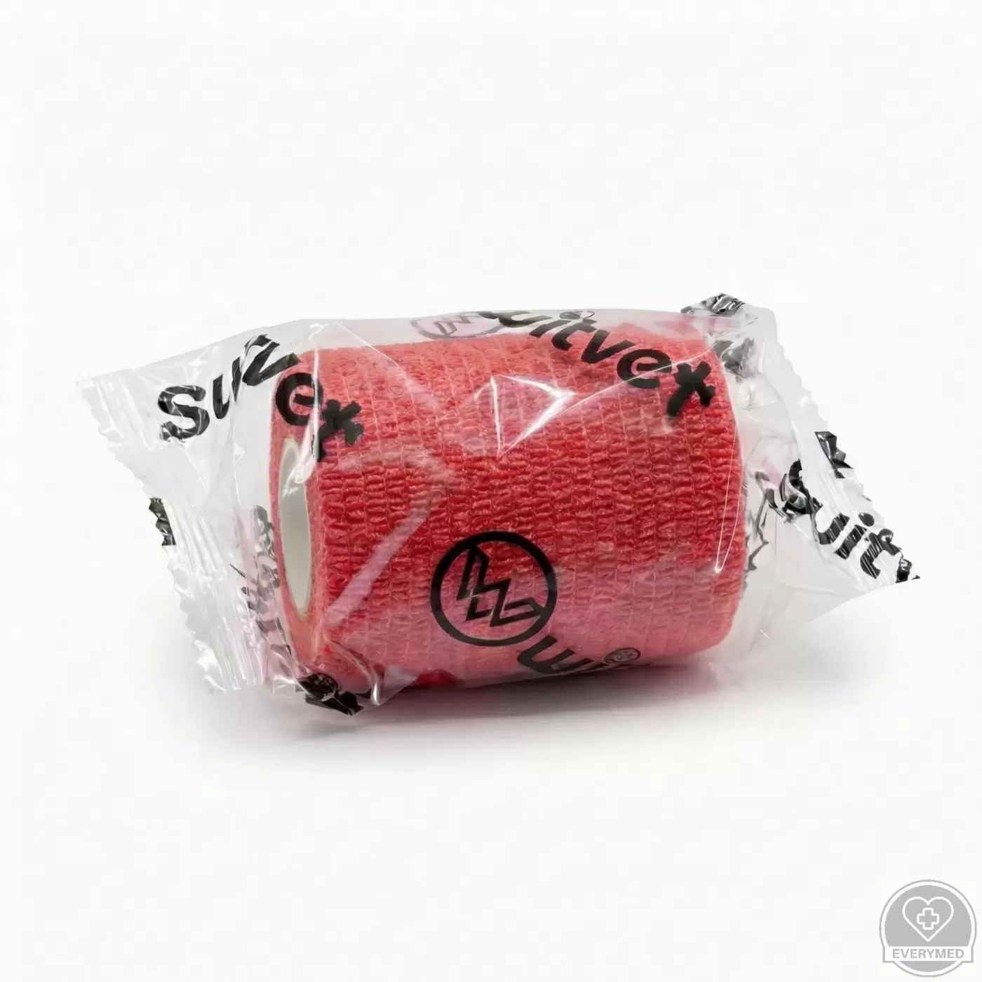 Öntapadós rugalmas kötszer, piros, 5 cm x 4,5 m, 12 db