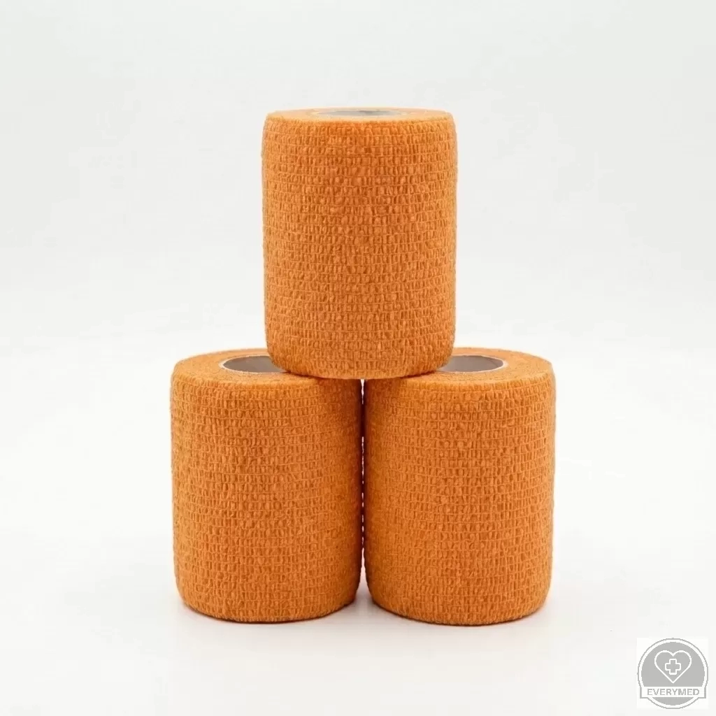 Öntapadós rugalmas kötszer, narancs, 7,5 cm x 4,5 m, 12 db