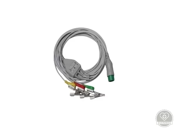 3 elvezetéses EKG kábel csipeszes elektródacsatlakozókkal iM-12V-hez, 2 m-es kábellel
